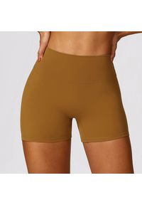 Intica - Spodenki sportowe modelujące z elastycznym pasem do treningu i biegania Essence. Kolor: brązowy. Materiał: materiał. Sport: fitness