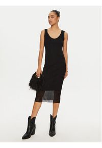 Pinko - PINKO Sukienka koktajlowa 103540 A1ND Czarny Slim Fit. Kolor: czarny. Materiał: bawełna. Styl: wizytowy #5