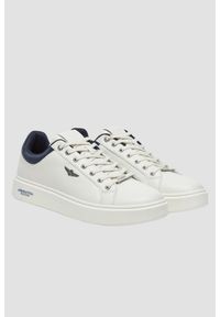 Aeronautica Militare - AERONAUTICA MILITARE Białe sneakersy męskie skórzane, Rozmiar 44. Okazja: na co dzień. Kolor: biały. Materiał: skóra #1