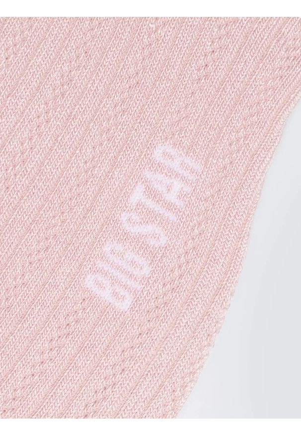 Big-Star - Stopki damskie ażurowe różowe Holiana 600. Kolor: różowy. Materiał: skóra, wiskoza. Wzór: ażurowy