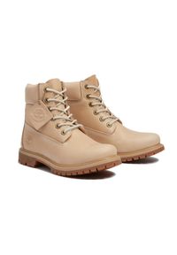 Timberland - Trapery damskie TIMBERLAND Premium 6 Inch Lace Up Waterproof Boot. Kolor: beżowy. Materiał: puch, guma, skóra. Szerokość cholewki: normalna. Sezon: lato. Styl: klasyczny #3
