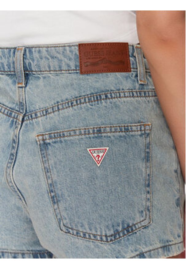 Guess Szorty jeansowe W5GD0Y D5O14 Niebieski Regular Fit. Kolor: niebieski. Materiał: bawełna
