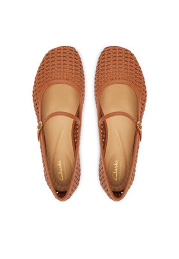 Clarks Baleriny Livia Sky 26185980 Brązowy. Kolor: brązowy. Materiał: skóra