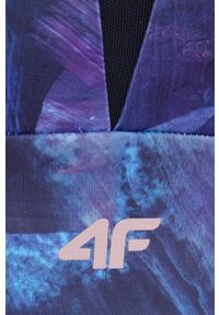 4f - 4F Biustonosz sportowy kolor fioletowy wzorzysty. Kolor: fioletowy. Materiał: włókno. Rodzaj stanika: wyciągane miseczki, odpinane ramiączka #4