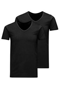 Jack & Jones - Jack&Jones Komplet 2 t-shirtów Basic 12133914 Czarny Slim Fit. Kolor: czarny. Materiał: bawełna
