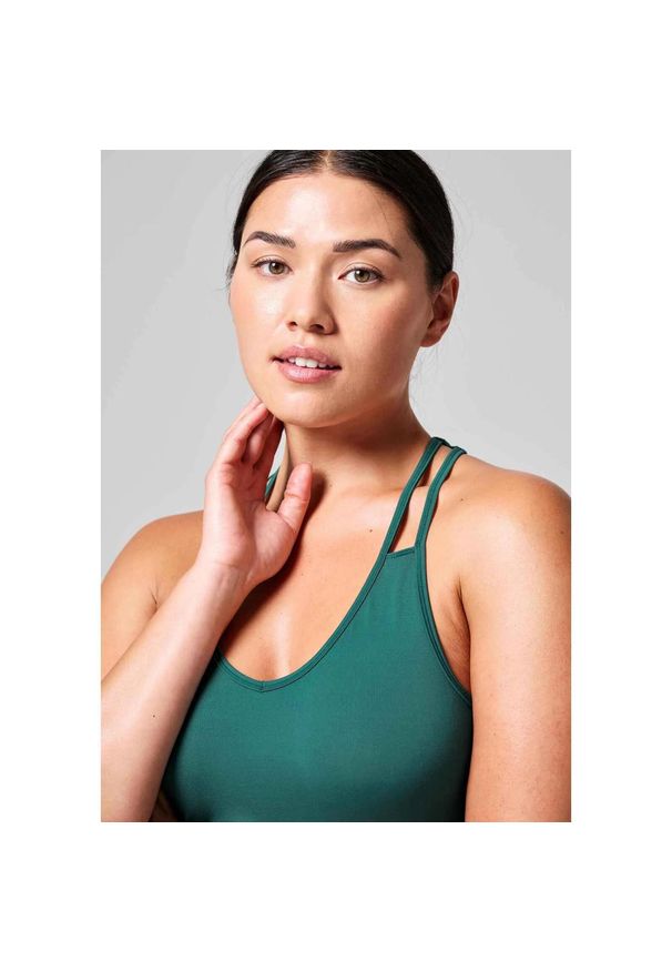 CASALL - Koszulka Casal V-Neck Racerback Sportowa Damska Oddychająca do Jogi. Kolor: zielony. Sport: joga i pilates