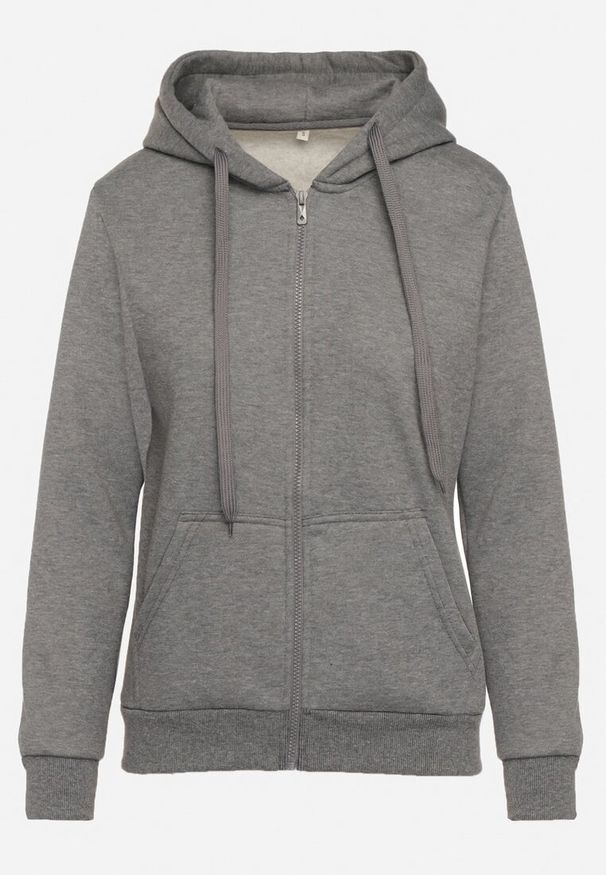 Born2be - Ciemnoszara Bluza z Kapturem Sithi. Okazja: na co dzień. Typ kołnierza: kaptur. Kolor: szary. Materiał: jeans. Długość rękawa: długi rękaw. Długość: długie. Styl: klasyczny, casual