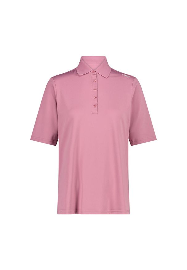 Damska koszulka polo CMP. Typ kołnierza: polo. Kolor: różowy, wielokolorowy, biały