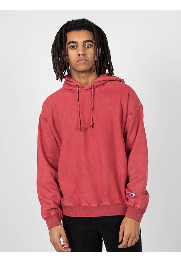Champion Bluza | 217240 | Mężczyzna | Czerwony. Typ kołnierza: kaptur. Kolor: czerwony. Materiał: poliester, bawełna. Wzór: aplikacja