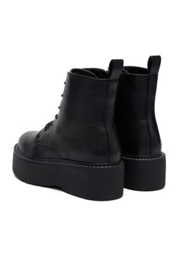 DeeZee Trzewiki 12663-1 -BLACK PU Czarny. Kolor: czarny. Materiał: syntetyk, materiał