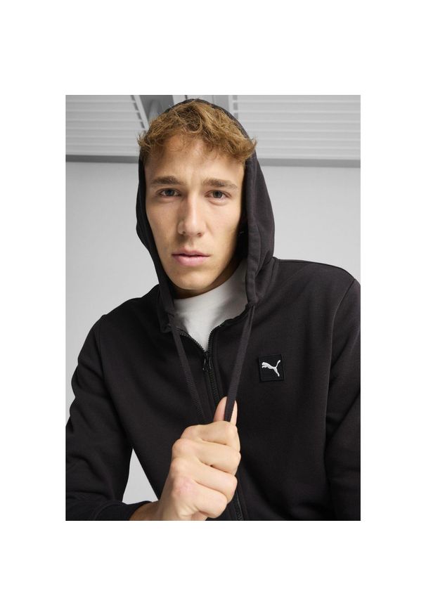 Puma - Męskie dres z kapturem PUMA Black. Kolor: zielony, wielokolorowy, czarny, brązowy. Materiał: dresówka. Wzór: aplikacja, haft