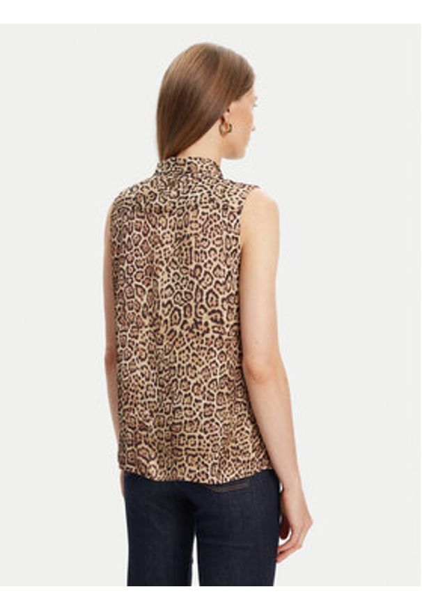 Marciano Guess Bluzka 5YGH12 7298A Brązowy Regular Fit. Kolor: brązowy. Materiał: wiskoza
