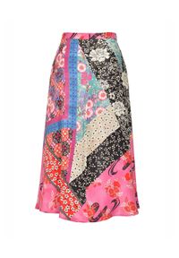 Pinko - PINKO - Orientalna spódnica midi Bibidi. Kolor: różowy, wielokolorowy, fioletowy. Sezon: lato #3