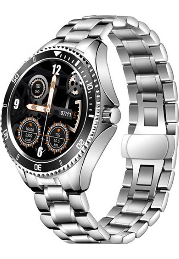 Smartwatch Garett Electronics Men Ocean RT Srebrny (Men Ocean RT, srebrno-czarny, stalowy). Rodzaj zegarka: smartwatch. Kolor: wielokolorowy, czarny, srebrny, szary