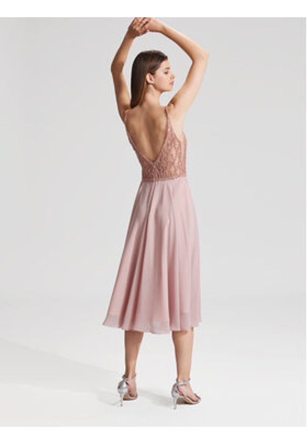 Hey Kyla Sukienka koktajlowa 5AC106HK Różowy Slim Fit. Kolor: różowy. Materiał: syntetyk. Styl: wizytowy