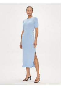 Armani Exchange Sukienka dzianinowa 3DYA1E YMH6Z 15DD Błękitny Regular Fit. Kolor: niebieski. Materiał: syntetyk