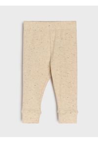 Sinsay - Bawełniane legginsy z prążkowanej dzianiny - błękitny. Kolor: niebieski. Materiał: prążkowany, dzianina, bawełna #1