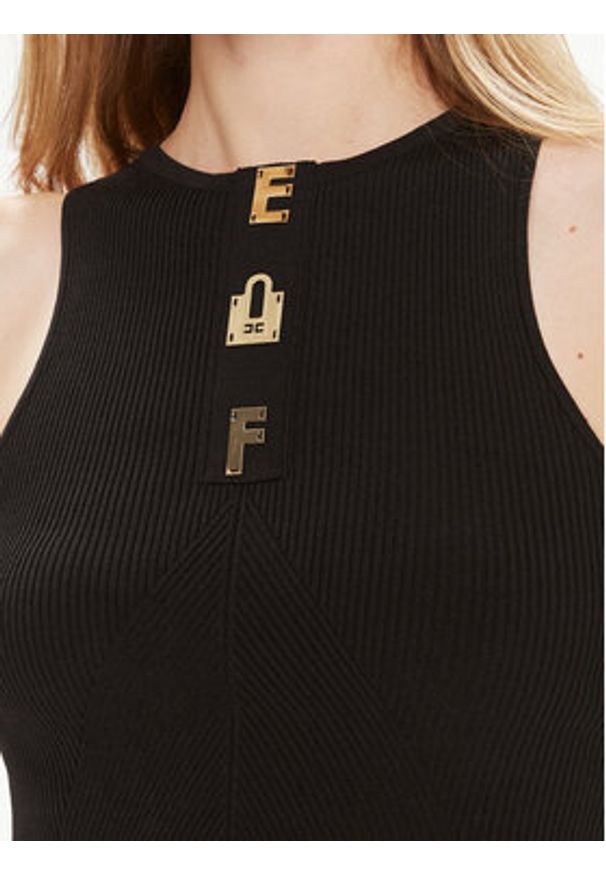 Elisabetta Franchi Top TK-06B-42E2 Czarny Slim Fit. Kolor: czarny. Materiał: syntetyk, wiskoza