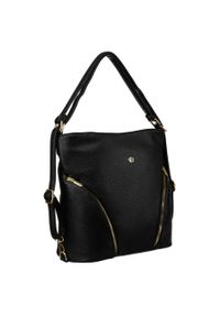 ROVICKY - Shopperka damska Rovicky R-KP-18-A19 czarna. Kolor: czarny. Materiał: skórzane. Styl: elegancki. Rodzaj torebki: na ramię