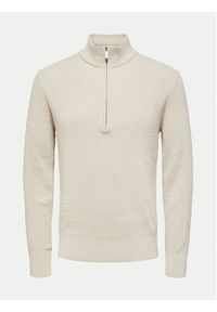 Selected Homme Sweter Rodney 16087985 Beżowy Regular Fit. Kolor: beżowy. Materiał: syntetyk #3