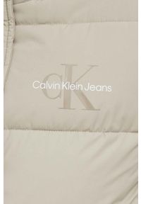 Calvin Klein Jeans kurtka damska kolor beżowy zimowa. Kolor: beżowy. Materiał: włókno. Sezon: zima #4