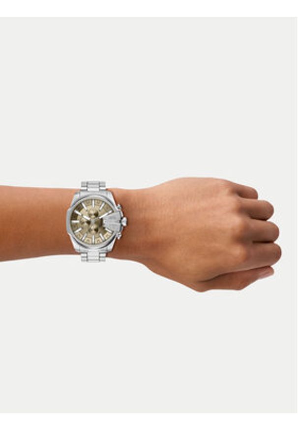 Diesel Zegarek Mega Chief Slim DZ4702 Srebrny. Kolor: srebrny