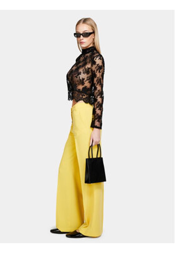 Sisley Bluzka 5XDMLQ06B Czarny Regular Fit. Kolor: czarny. Materiał: syntetyk