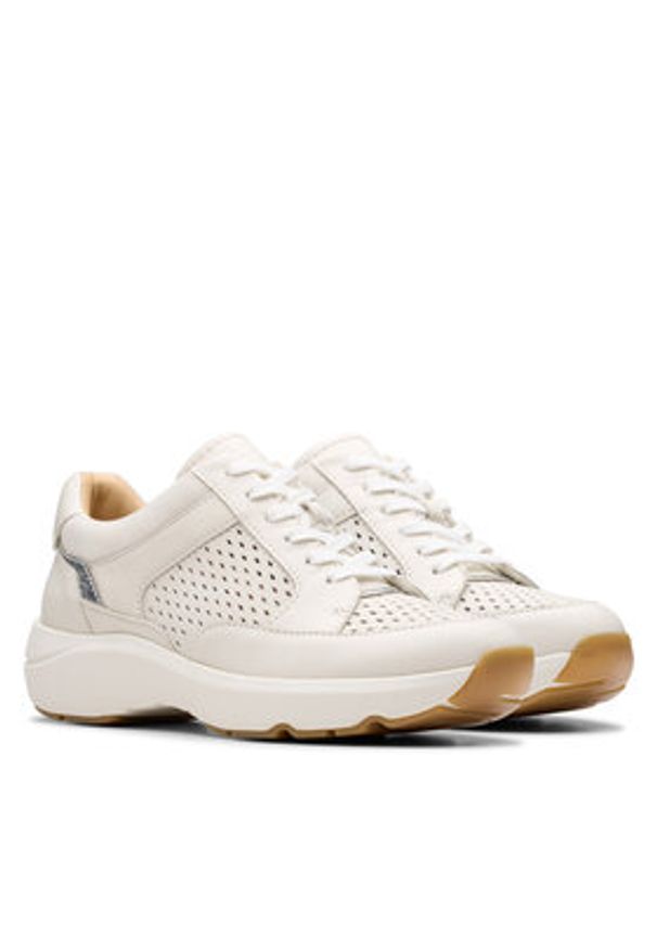 Clarks Sneakersy Tivoli Walk 26181361 Biały. Kolor: biały. Materiał: skóra