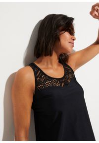bonprix - Długie tankini z koronką (2 części), z szybko schnącego materiału. Kolor: czarny. Materiał: materiał, koronka. Długość: długie. Wzór: koronka #3