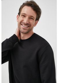 Armani Exchange bluza bawełniana męska kolor czarny gładka. Kolor: czarny. Materiał: bawełna. Wzór: gładki