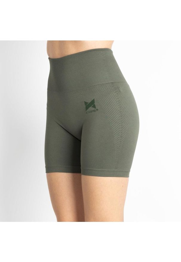 XTREME - Spodenki sportowe damskie Xtreme Sportswear. Kolor: zielony. Materiał: poliamid, elastan. Sport: fitness
