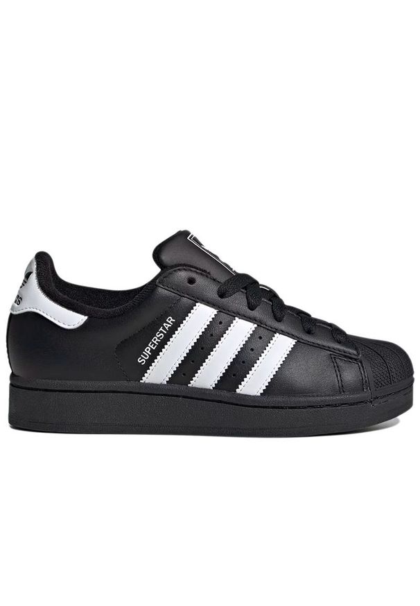Adidas - Buty młodzieżowe adidas Originals Superstar II JH9977 - czarne. Zapięcie: pasek. Kolor: czarny. Materiał: guma, skóra. Szerokość cholewki: normalna. Wzór: aplikacja. Sezon: lato. Model: Adidas Superstar