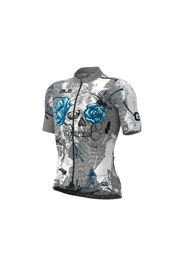 ALÉ CYCLING - Koszulka rowerowa męska Alé Cycling PR-R Skull. Kolor: niebieski, szary, wielokolorowy. Sport: kolarstwo