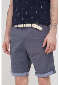 Tom Tailor szorty bawełniane męskie kolor granatowy melanżowe. Okazja: na co dzień. Kolor: niebieski. Materiał: bawełna. Wzór: melanż. Styl: casual