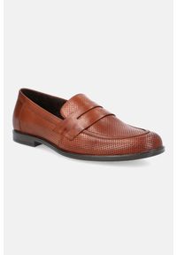 Lancerto - Buty Loafersy Treviso Brązowe. Zapięcie: bez zapięcia. Kolor: brązowy. Materiał: skóra #1