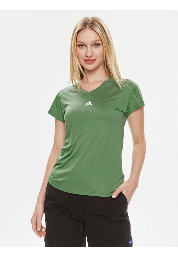 Adidas - adidas Koszulka techniczna Train Essentials IS3964 Zielony Slim Fit. Kolor: zielony. Materiał: syntetyk