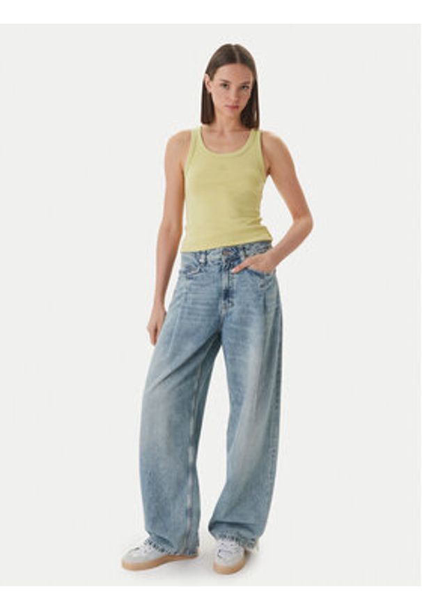 Hugo - HUGO Top Datamia 50514489 Beżowy Slim Fit. Kolor: beżowy. Materiał: bawełna