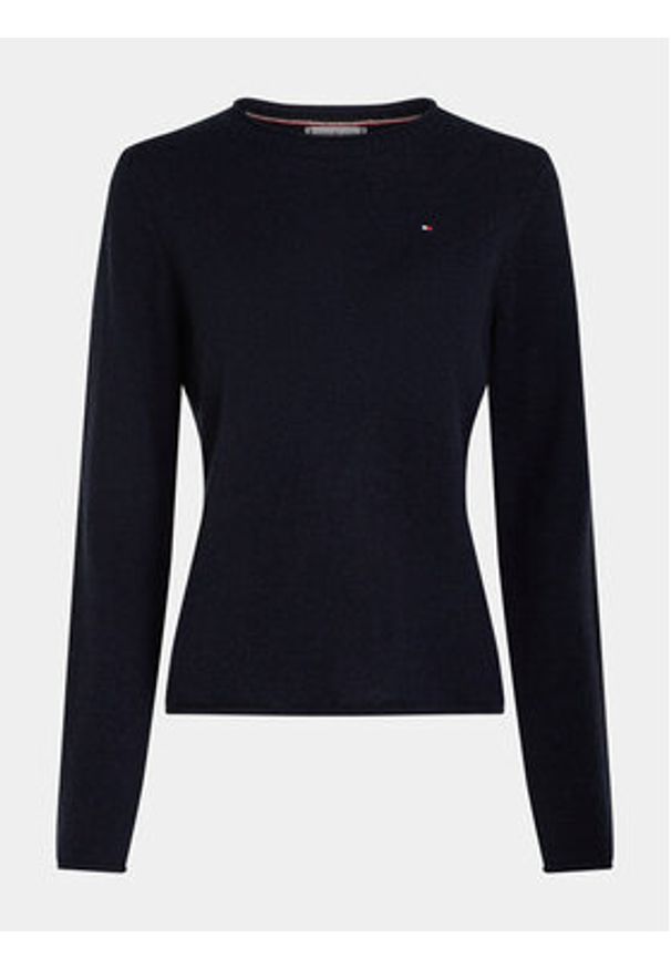 TOMMY HILFIGER - Tommy Hilfiger Sweter WW0WW40264 Granatowy Regular Fit. Kolor: niebieski. Materiał: wełna