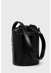 Karl Lagerfeld torebka skórzana 220W3021 kolor czarny. Kolor: czarny. Materiał: skórzane. Rodzaj torebki: na ramię #2