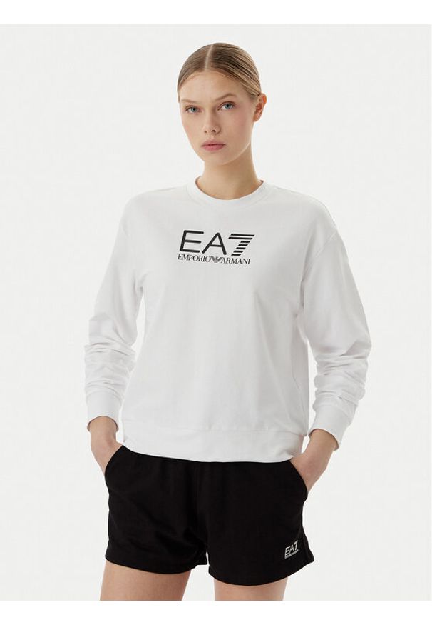 EA7 Emporio Armani Komplet bluza i szorty sportowe 7W000974 AF13135 M0003 Biały Regular Fit. Kolor: biały. Materiał: bawełna. Styl: sportowy