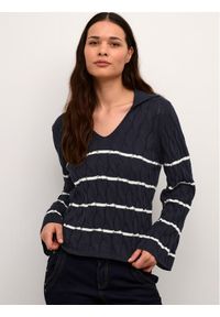 Cream Sweter Crpano Knit 10611644 Granatowy Regular Fit. Kolor: niebieski. Materiał: bawełna