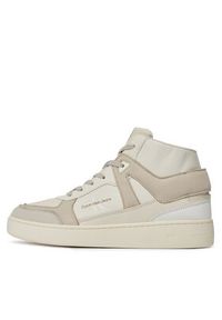 Calvin Klein Jeans Sneakersy Basket Cupsole Mid Lth Ml Fad YM0YM00883 Beżowy. Kolor: beżowy. Materiał: skóra