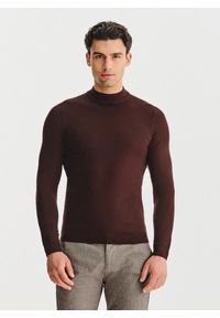 Pako Lorente - PAKO LORENTE – Brązowy półgolf męski. Kolor: brązowy. Materiał: poliamid, wiskoza. Wzór: gładki, ze splotem #1