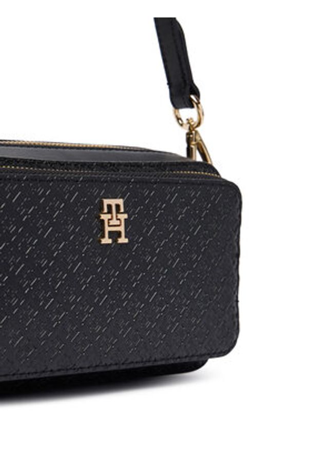 TOMMY HILFIGER - Tommy Hilfiger Torebka Th Daily Camera Bag Mono AW0AW18414 Czarny. Kolor: czarny. Materiał: skórzane
