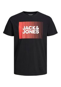 Jack & Jones - Jack&Jones T-Shirt Corp 12233999 Czarny Standard Fit. Kolor: czarny. Materiał: bawełna