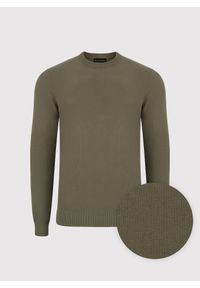 Pako Lorente - PAKO LORENTE – Oliwkowy sweter męski. Kolor: niebieski, oliwkowy. Materiał: bawełna. Wzór: gładki. Sezon: wiosna #2
