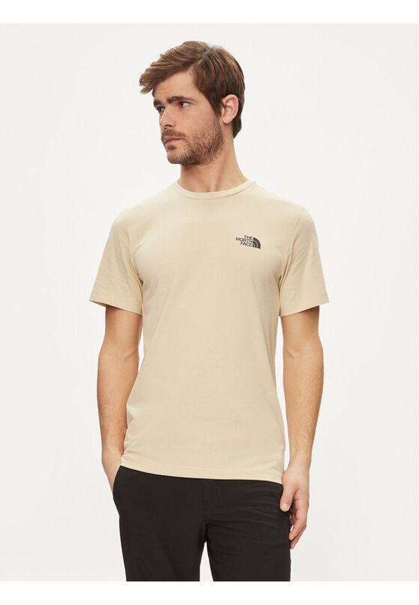 The North Face T-Shirt Simple Dome NF0A87NG Beżowy Regular Fit. Kolor: beżowy. Materiał: bawełna