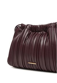 Calvin Klein Torebka Plisse Drawstring Bag LV04F3076G Bordowy. Kolor: czerwony. Materiał: skórzane