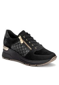 Rieker Sneakersy N6314-00 Czarny. Kolor: czarny. Materiał: skóra