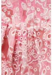 BARDOT - Bardot sukienka kolor różowy mini rozkloszowana. Kolor: różowy. Wzór: haft. Typ sukienki: rozkloszowane. Styl: klasyczny. Długość: mini #2